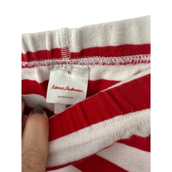 Hanna Andersson Red & White Stripe Pajama Pants Size XL - Picture 4 of 5